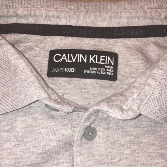 Men’s beige Calvin Klein Polo short sleeve Shirt - Picture 2 of 3